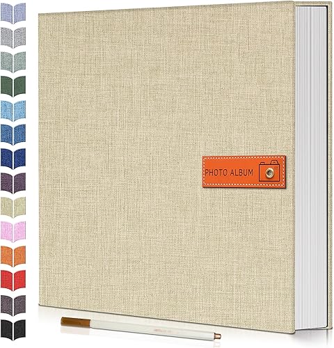 Artfeel Álbum de fotos autoadhesivo para álbumes de recortes, libro de fotos para fotos de 4 x 6, 5 x 7, 8 x 10, álbum de cubierta de lino para