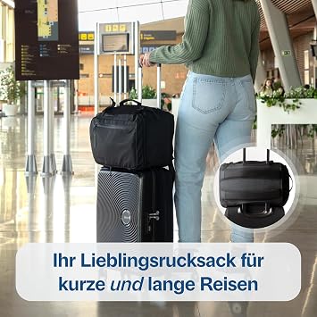 Ryanair Hand Luggage 40 x 20 x 25 cm Bag Travel Backpack Hand Luggage Aeroplane Travel Backpack Black