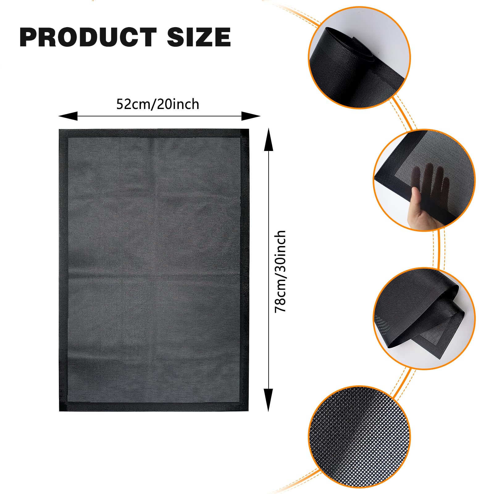 52x78cm Tappetino Protettivo per Piano Cottura a Induzione in Silicone, Tappetino Induzione Antigraffio, Proteggi Piano Induzione, Protezione Pad per Piano di Cottura, Riutilizzabile (Nero, Rete)