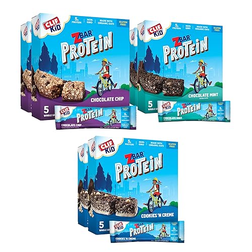 Clif Kid Zbar Protein Barras de granola orgánicas sin OMG aperitivo para lonchera variado barras de 127 onzas 30 unidades Clif Kid Zbar Protein Barras de granola orgánicas sin OMG aperitivo para lonchera variado barras de 127 onzas 30 unidades