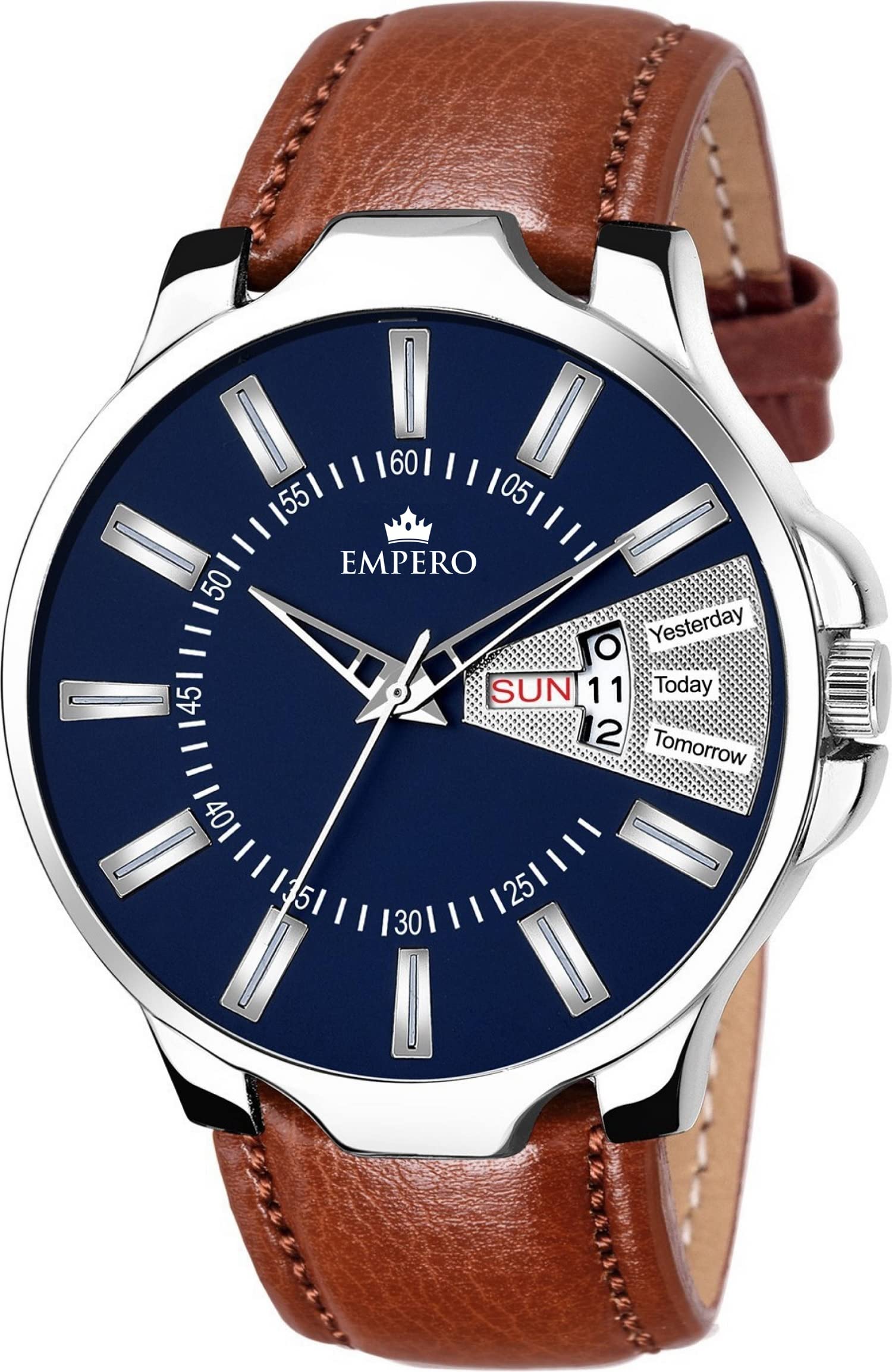 EMPERO-103 Leather Day and Date Analog Mens Watch (B0C1P23KZL) Amazon Price History, Amazon Price Tracker