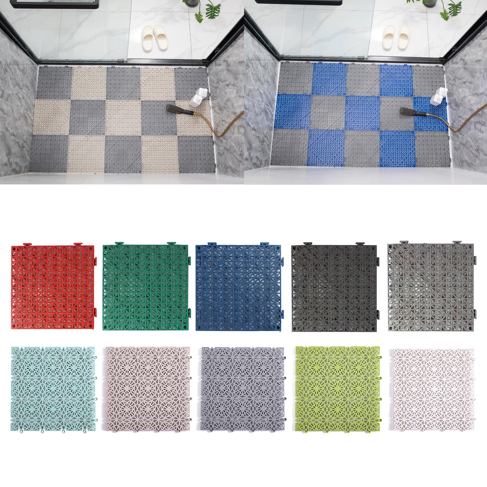 Alfombrilla de Ducha Antideslizante 30x30cm Alfombrilla Antideslizante para Ducha con Ventosas Baño de PVC
