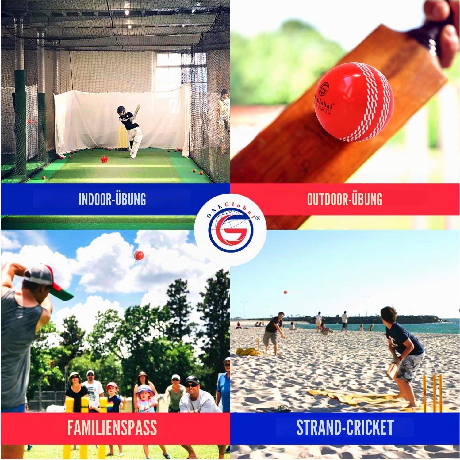 Premium Windball Weiche Cricketbälle | Langlebig & sicher, farbige Naht, realistischer Sprung & Schwung | Indoor-/Outdoor-Coaching, Training, Garten & Strandspiele