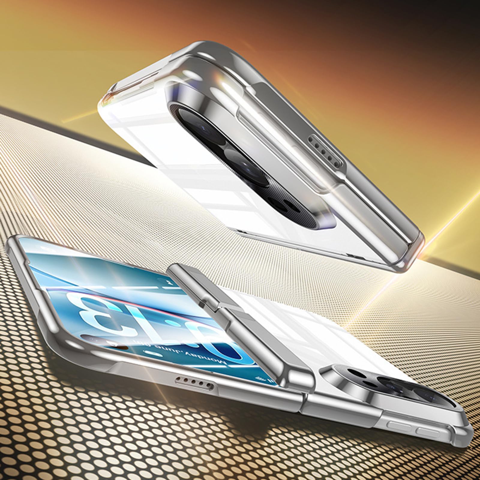 Mince Coque pour iPhone Duo, Luxe Galvanisé Claire Anti-Jaunissement