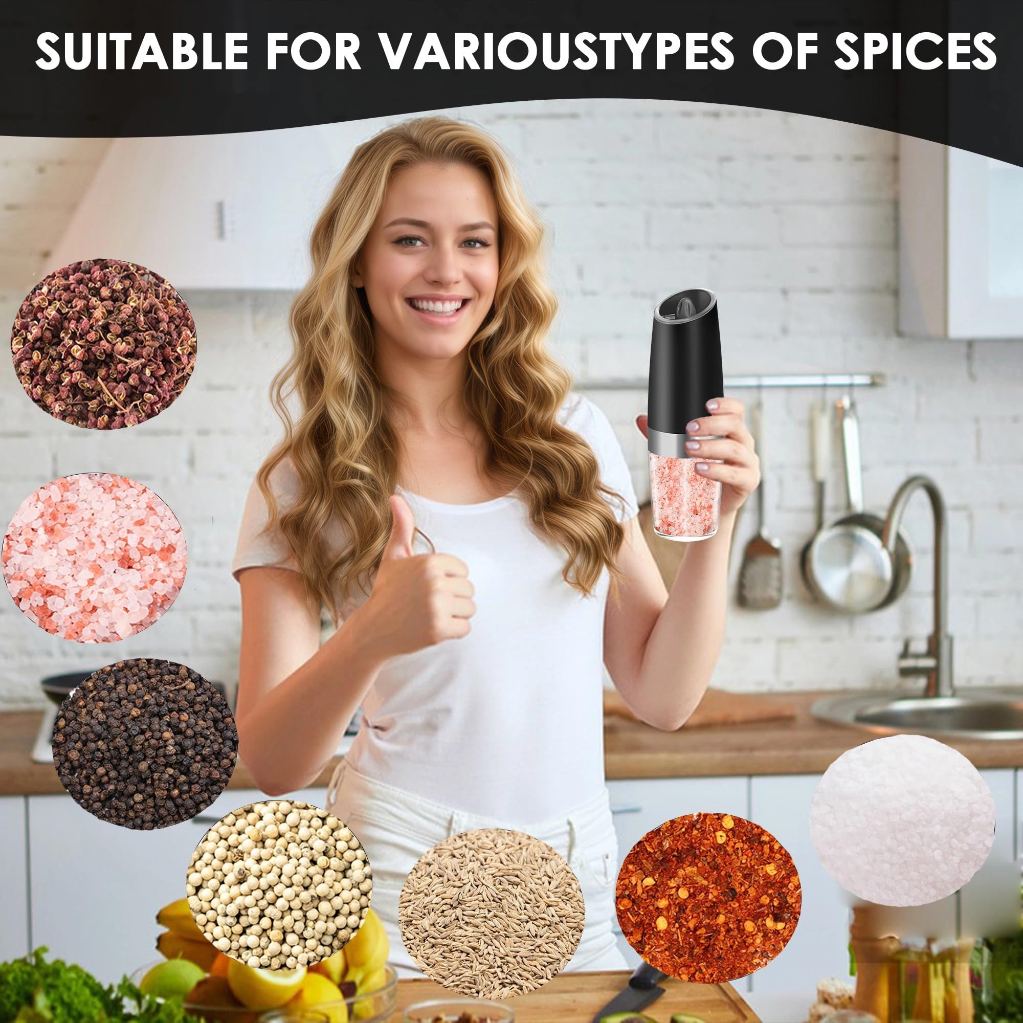 Ensemble De Moulin à Sel Et à Poivre électrique Par Gravité