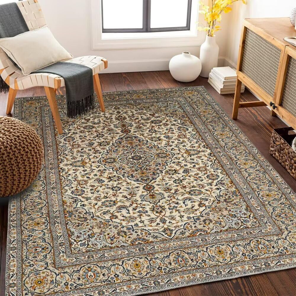 Tapis de salon design 180X260CM bleu aux finitions soignées