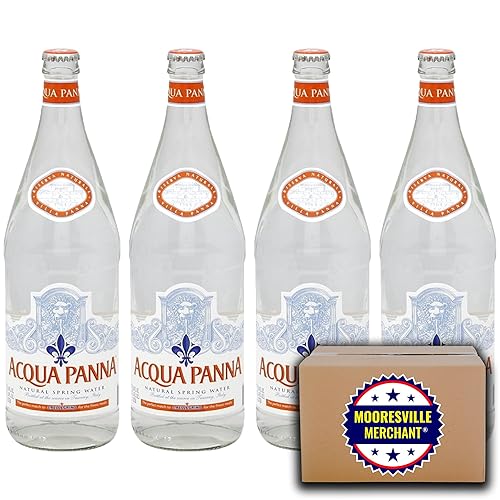 Miniatura 2 de Acqua Panna Still Agua de manantial natural, 33.8 onzas, 4 botellas de vidrio con calcomanía Mooresville Merchant
