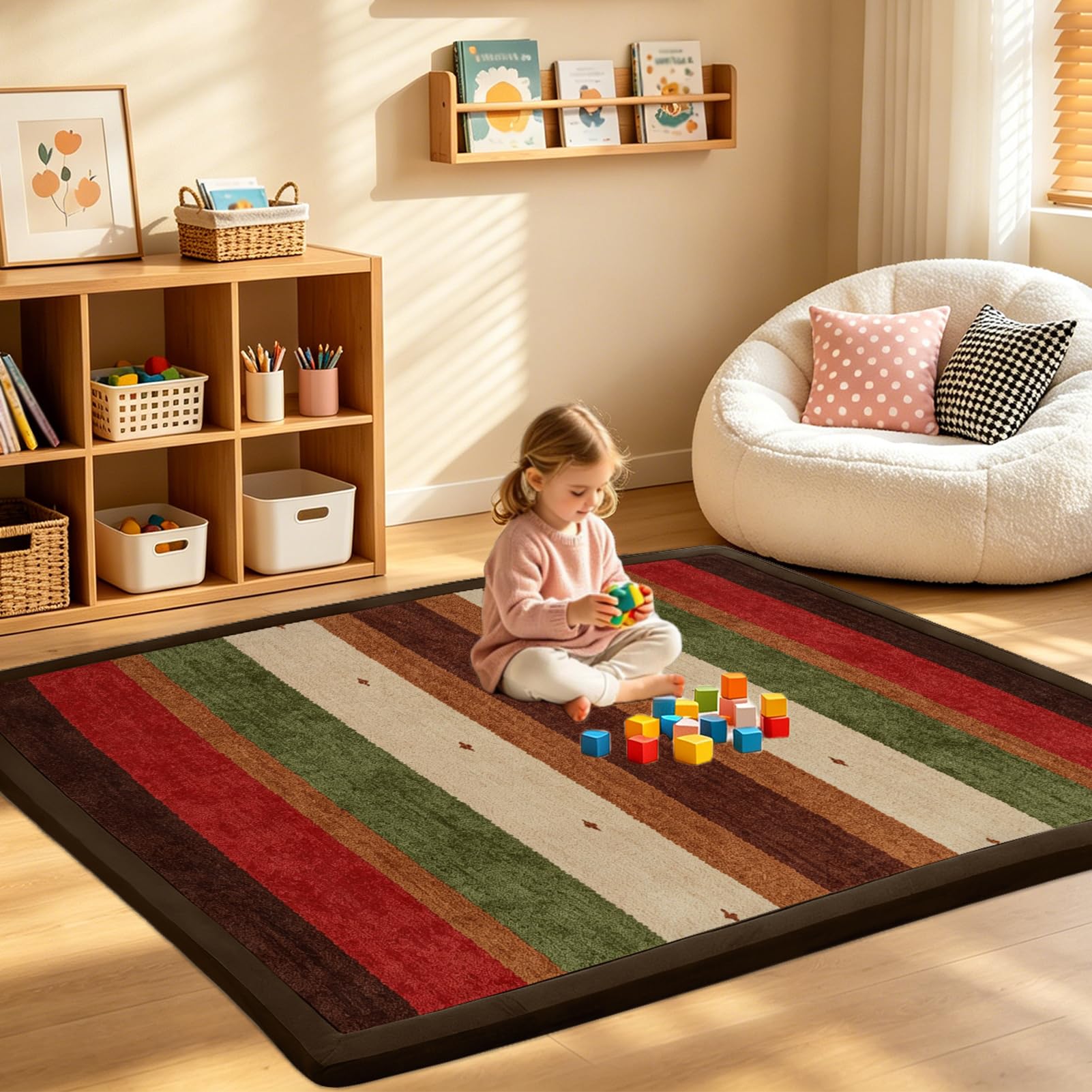 Mata do zabawy dla niemowląt o grubości 2 cm mata do raczkowania z pianki z pamięcią kształtu 130 x 250 cm | Koralowy aksamitny dywan do przedszkola antypoślizgowa miękka mata podłogowa dla niemowląt dzieci salon pokój zabaw maluch