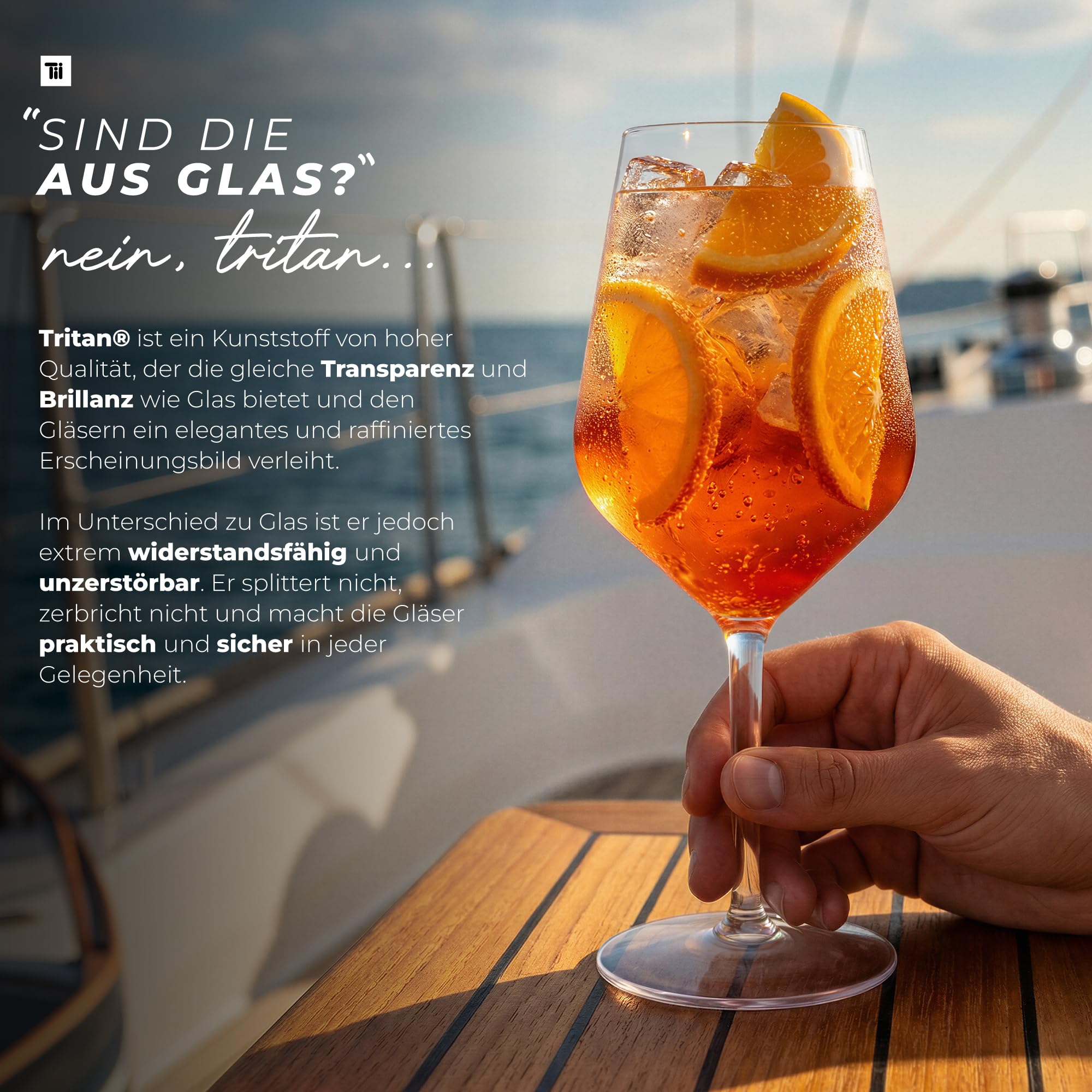 TUNDRA - 6er Set Kunststoff Weingläser, Aperol Spritz Gläser | EVENT 47 cl. | Camping Weingläser aus Tritan (Hartplastik) - Plastik Weingläser Unzerbrechlich, Spülmaschinenfest, BPA-Frei