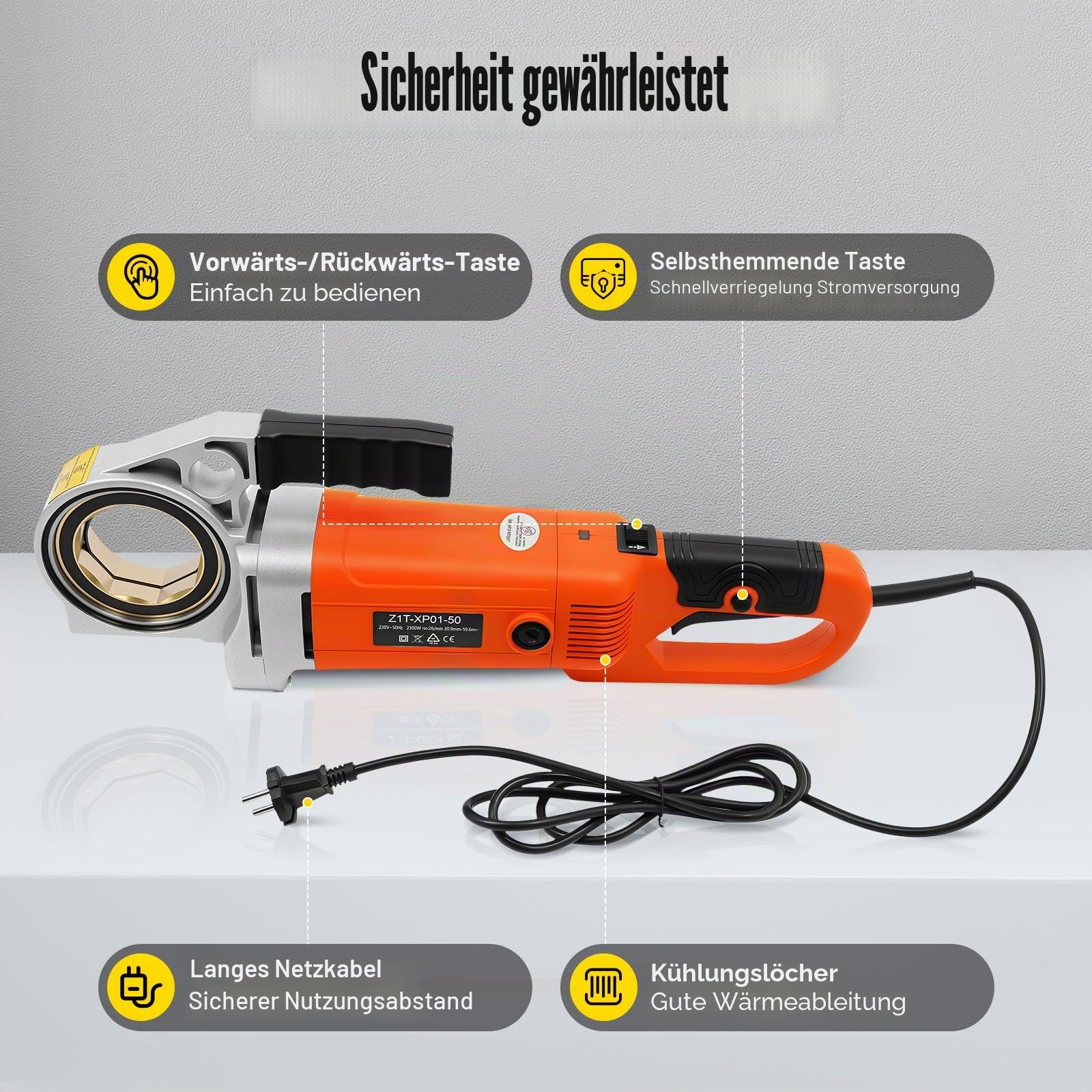 Gewindeschneider Gewindeschneidkluppe Schneidkluppensatz Elektrische Gewindeschneidmaschine Elektrisch Rohrgewinde Schneidkluppe Rohrgewindeschneider Kit Rohrschneider Set RohreinfäDler Mit 6Matrizen