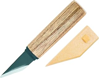 Kiridashi Craft Pocket Knife Japanese Steel Blade Wooden Handle with Sheath for Left-handed