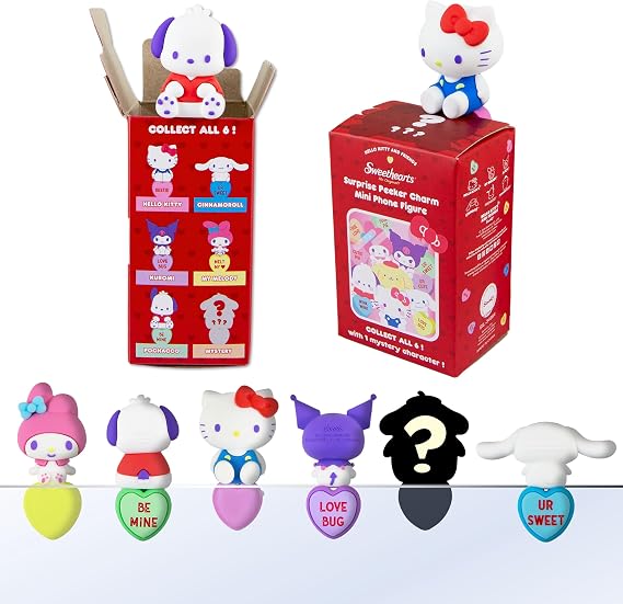 Sonix x Sanrio Blind Box Hello Kitty & Friends x Sweethearts Peekers | Adhesive Decorative Figures - Includes Hello Kitty, Cinnamoroll, Kuromi, My Melody, Pochacco, or Mystery Character