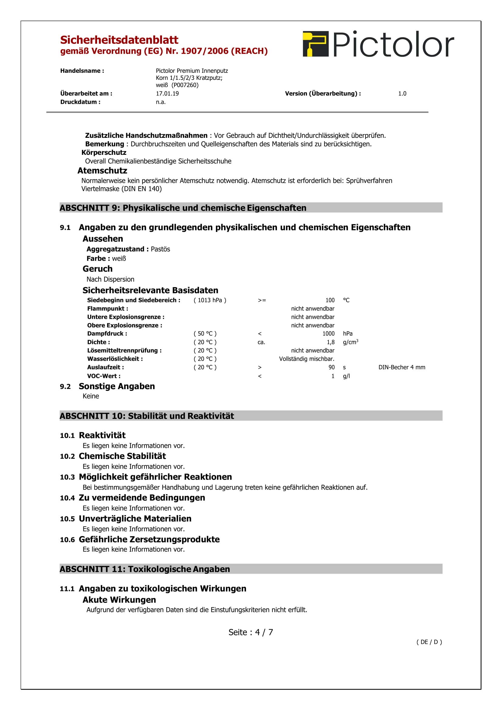 Pictolor Premium-Innenputz 25kg Körnung: 1mm