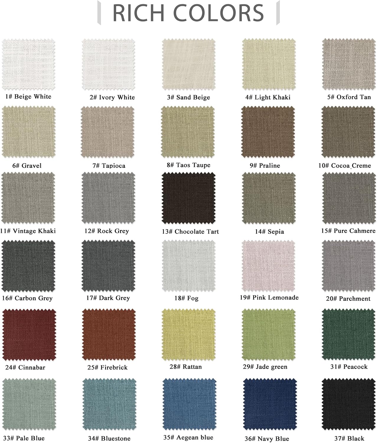 Macochico Customizable Linen Curtains Multi-Type Headers Styles & Sizes Custom-Made Window Curtains for Living Room Bedroom