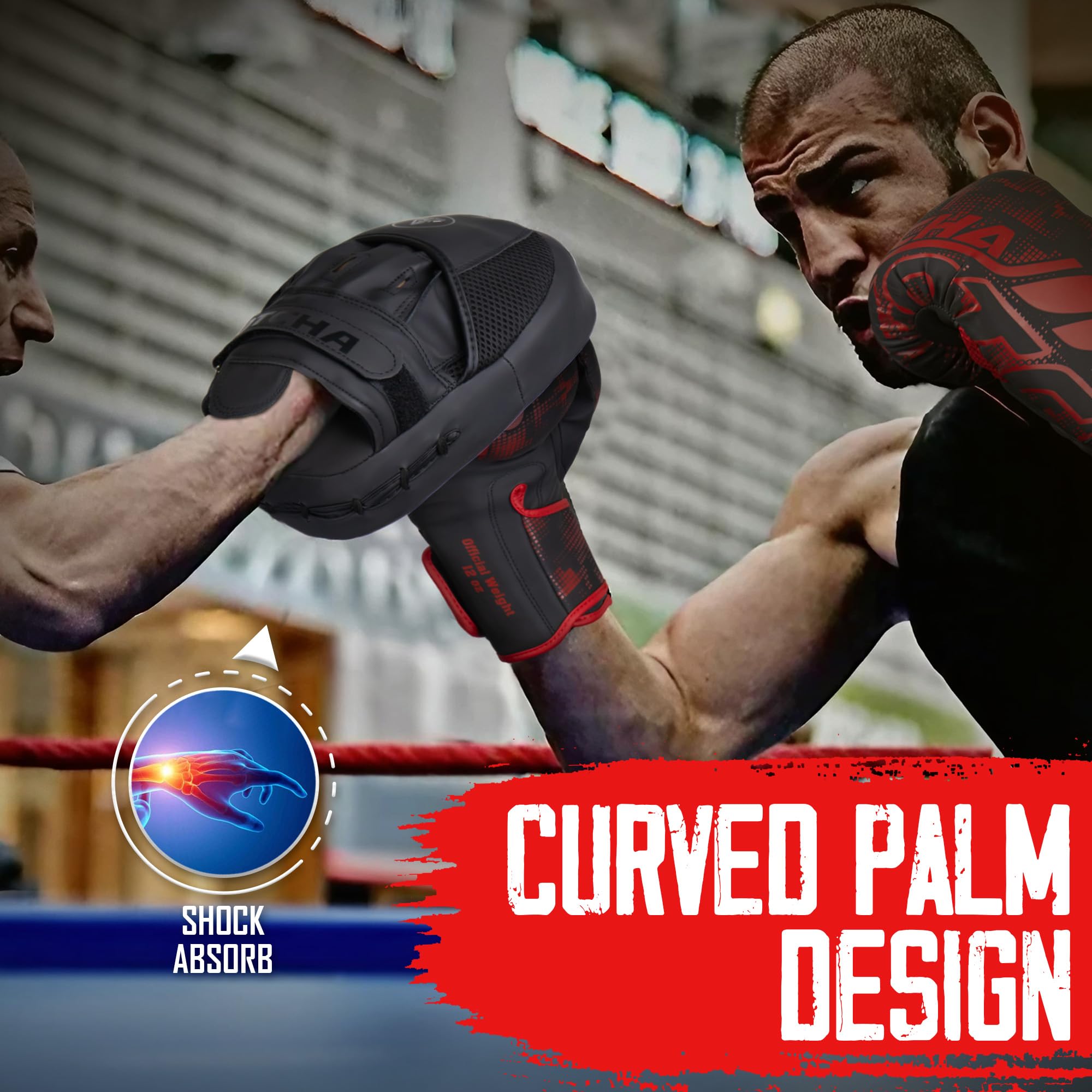 Maya Hide, guanti curvi da boxe per adulti, in pelle, per MMA, Muay Thai, kickboxing, guantoni da allenamento per pugilato, con cinghia regolabile, guanti da boxe ventilati, per uomini e