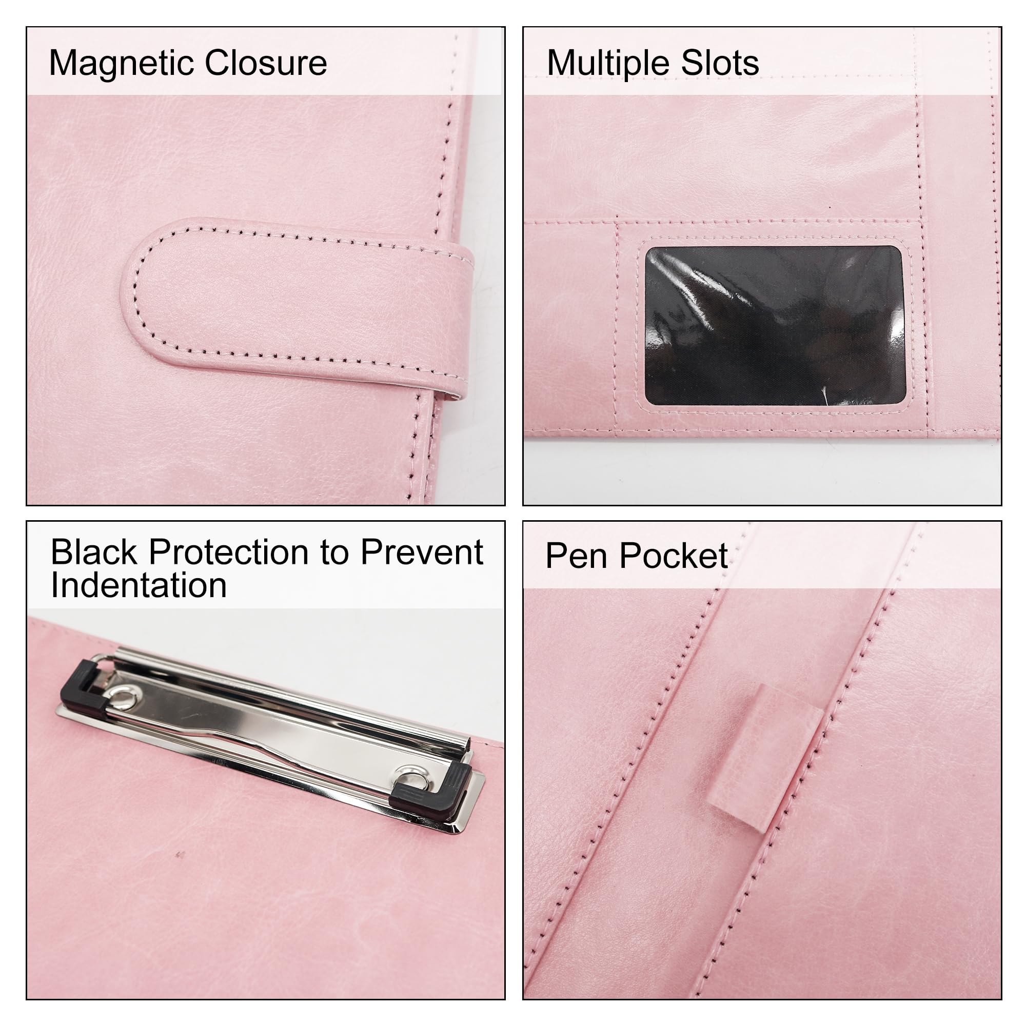 GraduatePro Cartella Portadocumenti A5 Pelle Cerniera Chiusura magnetica Unisex Ufficio Conferenza Organizzatore Quaderno Rosa
