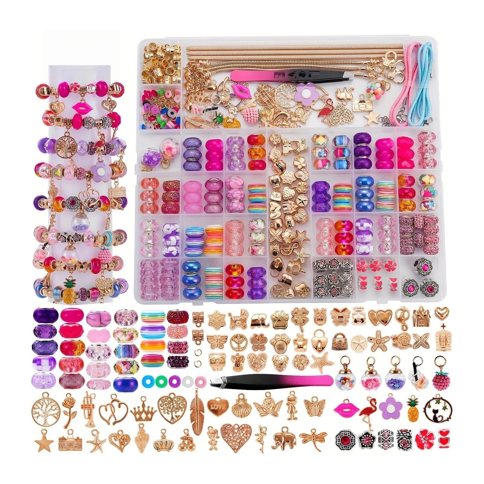 Rynzo kits de cuentas de bricolaje Kit de manualidades for pulsera con dijes 305 piezas