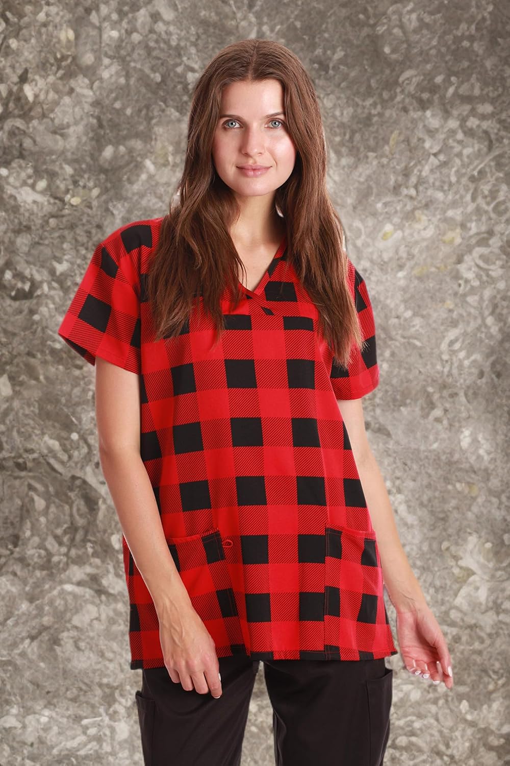 Just Love Vネックストレッチトップ レディース US サイズ: Small カラー: レッド