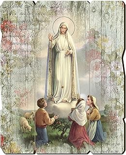 Holyart Quadro in Legno Sagomato Gancio Retro Madonna di Fatima 35x30