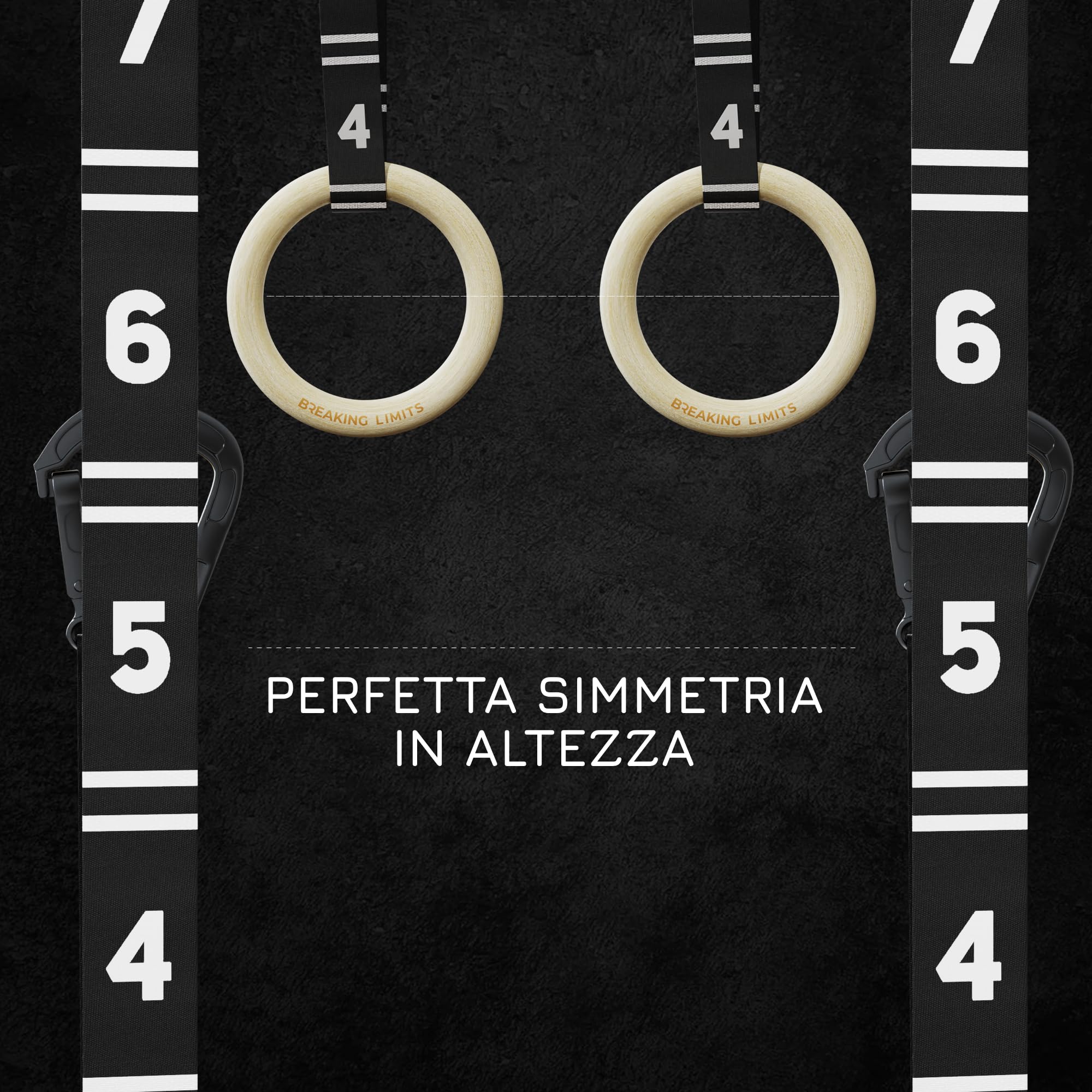 BREAKING LIMITS Anelli Calisthenics – Anelli da ginnastica – Anelli Palestra per Calistenica, Crossfit, Gym & Fitness