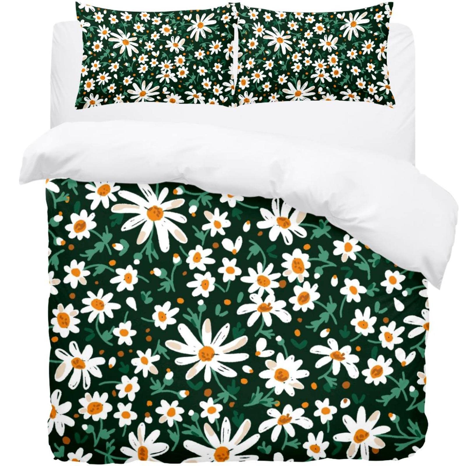 Parure de lit housse de couette marguerites pour chambre lumineuse