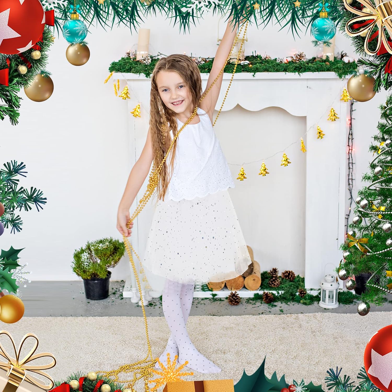 WLLHYF Girl Tutu Skirts,3Layers Tulle Sequin Star Ballet Dance Tutu Skirt Princess Christmas Skirt for Girl Toddler 2-8 Years