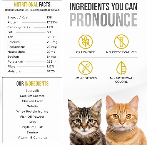 Miniatura 4 de Sepa mejor para los gatos receta de pollo, premezcla cruda o cocidasuplemento para hacer comida casera para gatos, totalmente natural, aprobada por