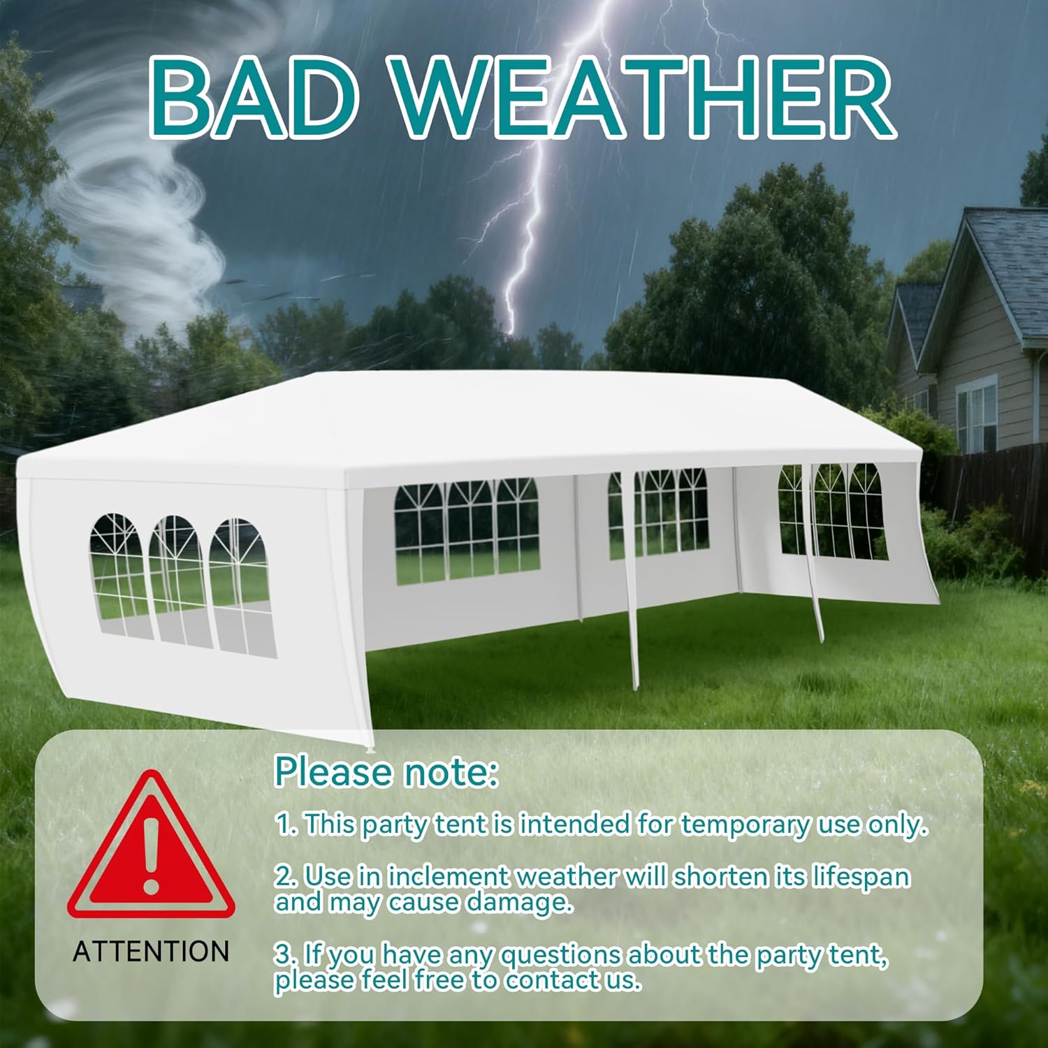 10' x 30' Outdoor White Gazebo Canopy Tent with 5 Removable Sidewalls and Windows, UV-Protective Tent for Party Wedding Events BBQ Birthday Pavilion Patio Gatherings