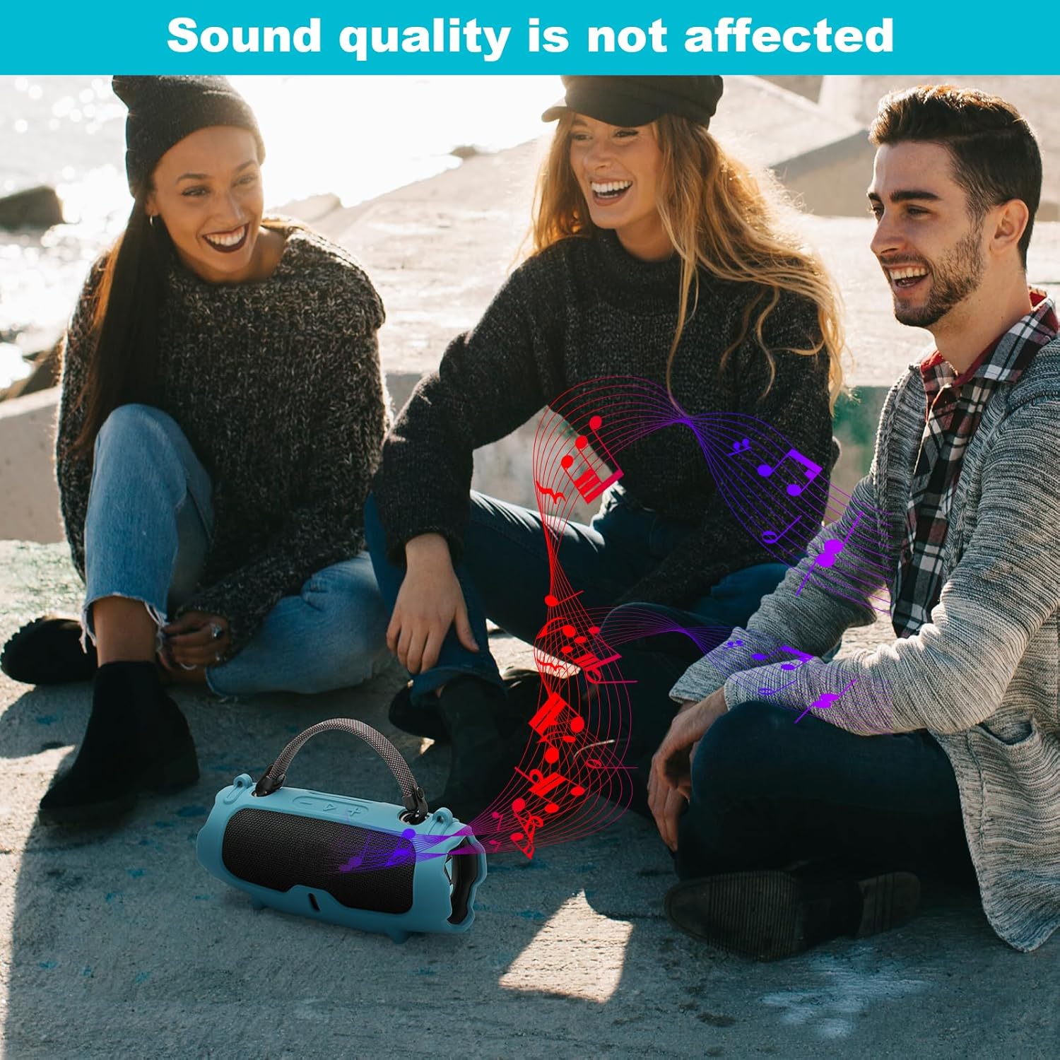 TXEsign Silicone Case Cover for JBL Charge 6- Portable Speaker, Travel Carrying Protective Cover with Adjustable Shoulder Strap Anti-Dust Charging Port Cover for Charge 6 (Blue)