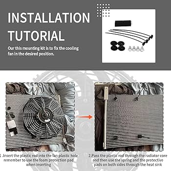 Amazon.co.jp: ラジエーター ファン取り付けキット、電動