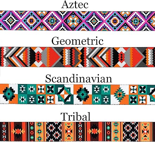 Miniatura 3 de Collar tribal para perro con patrón de hebilla, collares de nailon geométricos aztecas para mascotas, pequeños, medianos y grandes, ajustable,