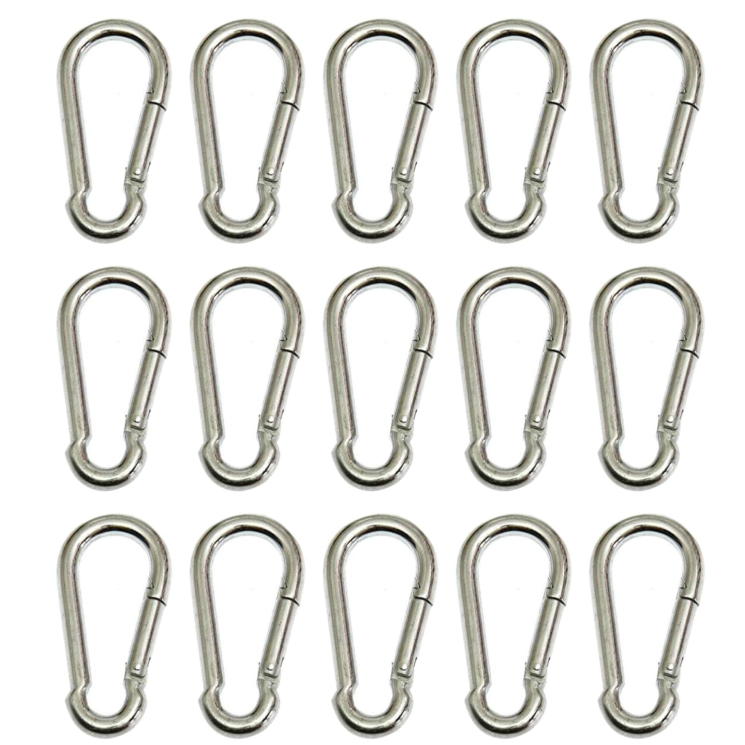 Carabiner Hooks 4 x 40 MM Galvanised Steel Pack of 15 Amazon.co.uk