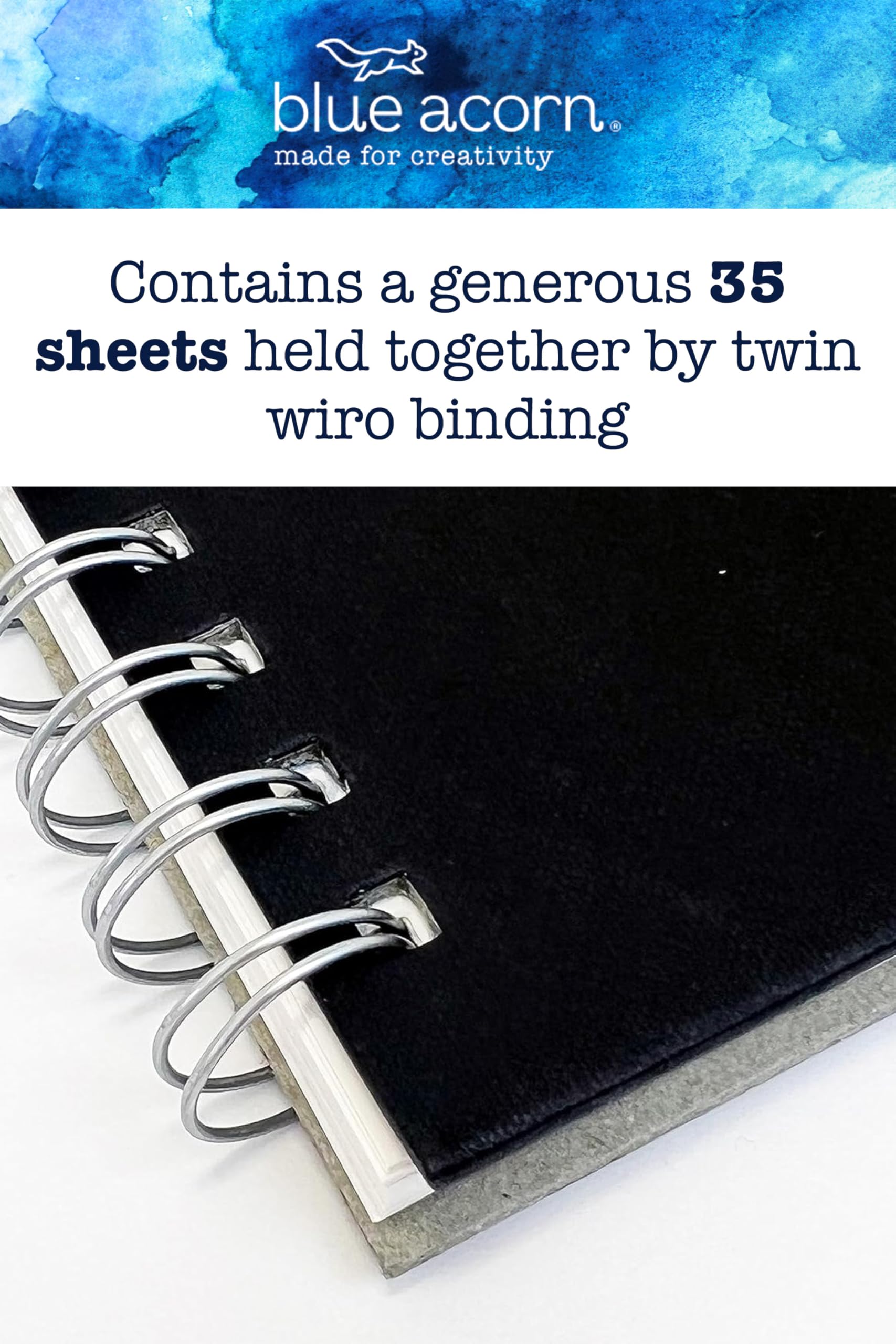 Blue Acorn A3 Spiral Bound Sketchbook - 70 Pages, 150gsm Cartridge Paper, 42x29.7cm - View #7