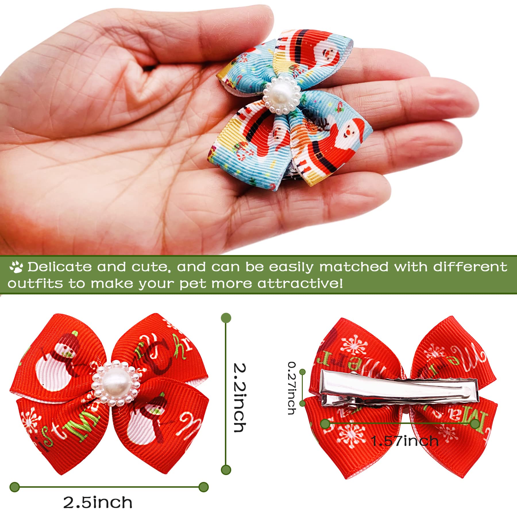 20 Pack Dog Hair Bows With Alligator Clips - Assorted Bowknot Grooming Accessories For Small Medium Dogs, Puppies, Cats & Yorkies
