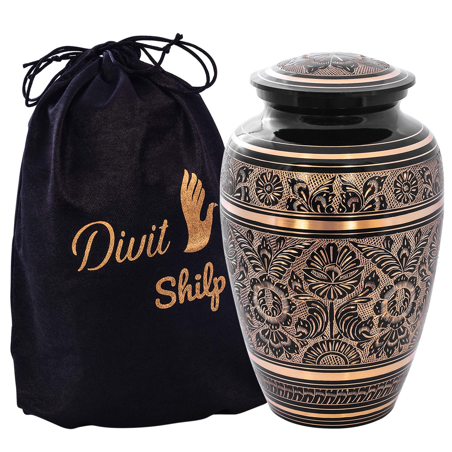 Buy Cremation Urn for Human Ashes with Satin Bag, for Adults up to 200