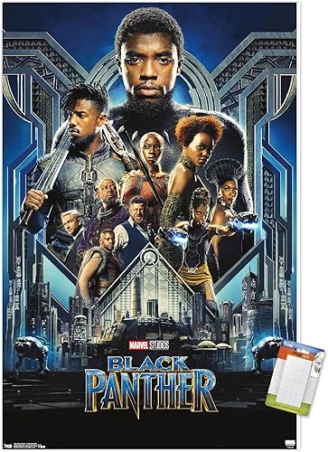 Trends International Marvel Cinematic Universe - Black Panther - Póster de pared de hoja del grupo uno, 14.725 x 22.375 pulgadas, paquete de póster