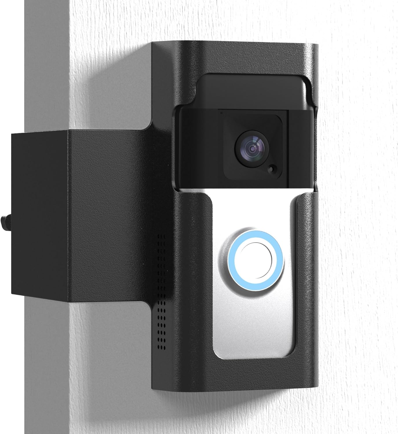 Anti Theft Ring Doorbell Mount - Renter Friendly Ring Doorbell Holder for Apartment Door - All Metal Ring Door Bracket Blink Doorbell Mount No Drill ?Frosted Black