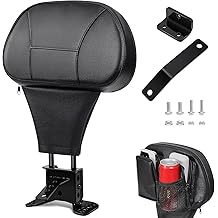 Benlari Driver Rider Backrest, Adjustable Detachable Plug-in Rider Back Rest Pad Fit for Harley Davidson Touring Street Glide Electra Glide Road Glide Road King CVO 1997-2024, Black