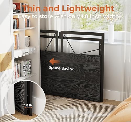 Miniatura 4 de Coavas Escritorio Plegable de 39.4 pulgadas, Escritorios de Computadora Pequeños Portátiles Plegables, Mesa Resistente de Escritura que Ahorra Negro