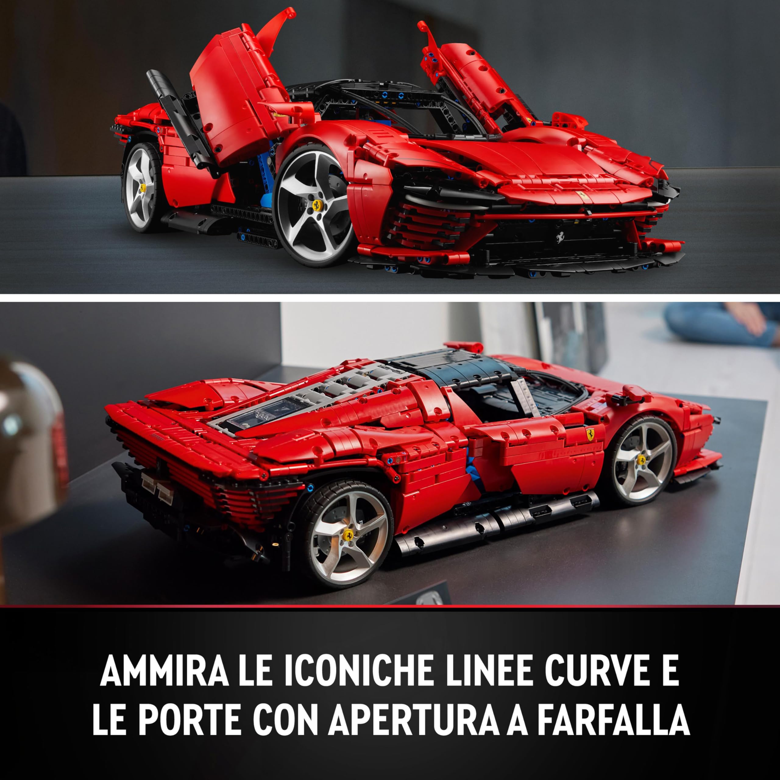 LEGO Technic Ferrari Daytona SP3, Set Modello di Auto da Costruire, Supercar Rossa in Scala 1:8, Kit Modellismo per Adulti da Collezione, Idea Regalo Uomo o Donna, Serie Ultimate Cars Concept 42143