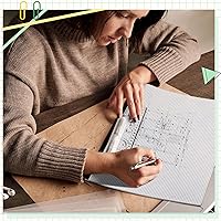 Vista 4 de 2 blocs de papel de ingeniería grandes de 22 x 17 pulgadas, bloc de papel cuadriculado de 4 x 4 pulgadas para dibujos de planos, papel de dibujo