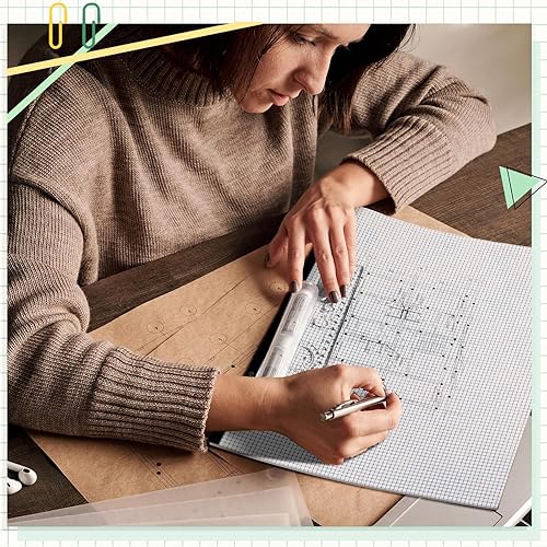 Miniatura 4 de 2 blocs de papel de ingeniería grandes de 22 x 17 pulgadas, bloc de papel cuadriculado de 4 x 4 pulgadas para dibujos de planos, papel de dibujo,
