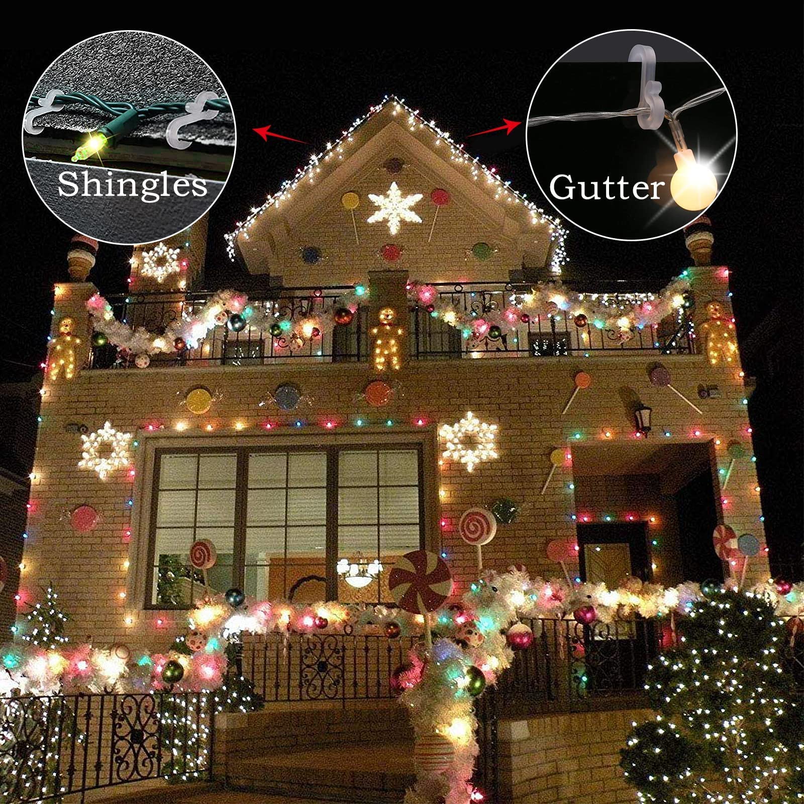 Starlife Lot De 115 Crochets De Gouttière En Plastique Pour