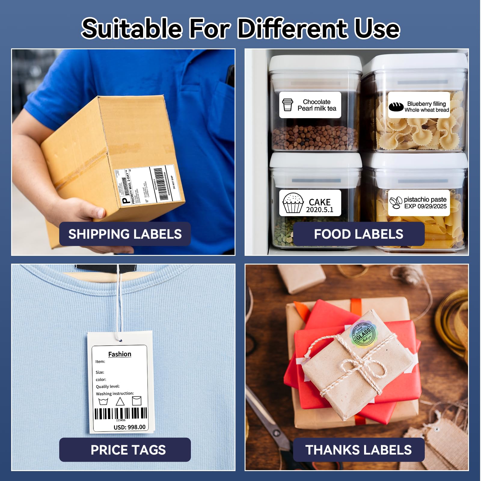 249BT Bluetooth Etikettendrucker DHL,Labeldrucker 4x6,Versandetiketten Drucker,DHL Label Printer Kompatibel mit Amazon, Etsy, Shopify, Royal Mail, DHL, FedEx, etc
