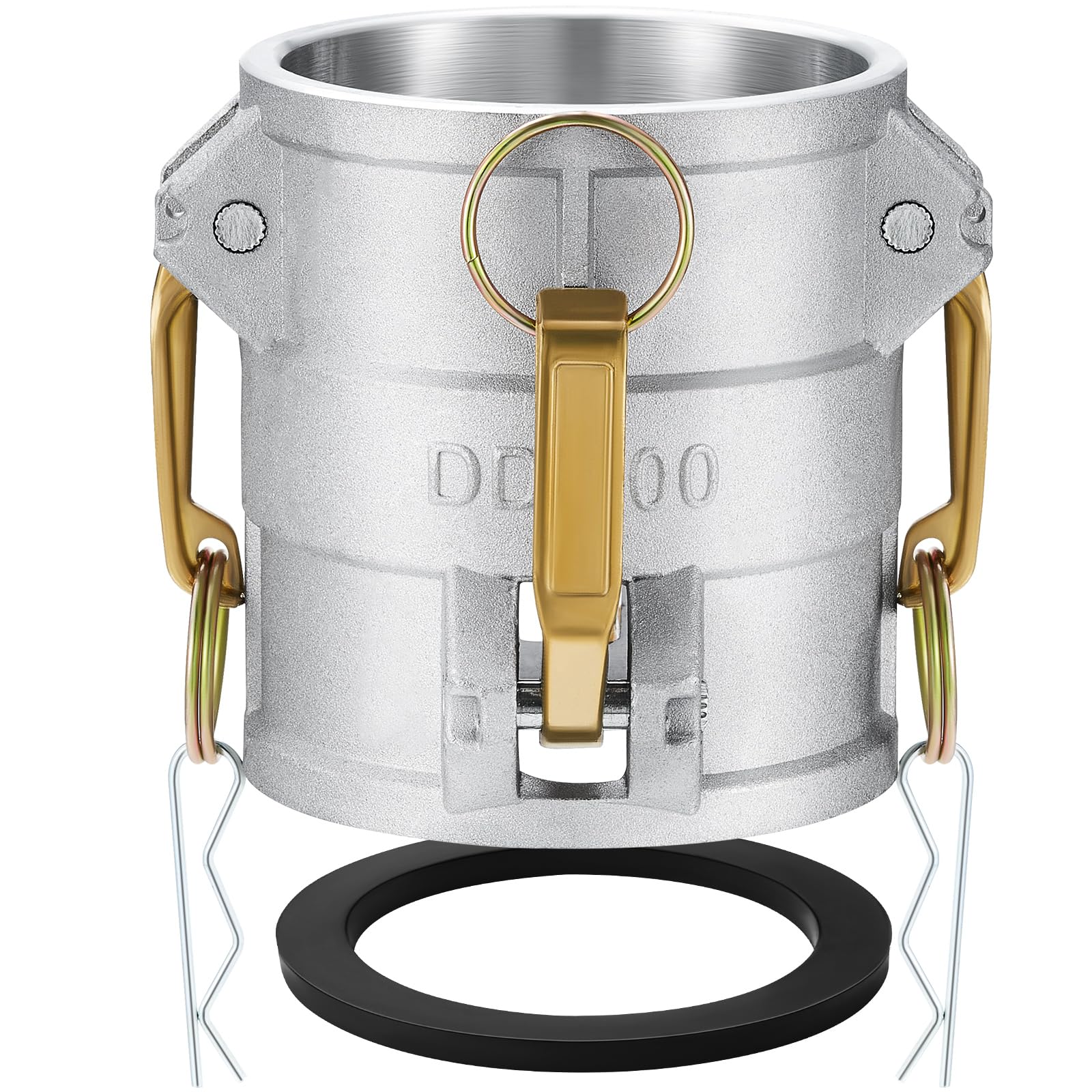 Wonderjune Aluminum Type DD Cam and Groove Hose Fitting Female Camlock Aluminum Cam Lock Fitting for Hydraulic Oil Refrigeration Oil Water, 225 PSI(3"