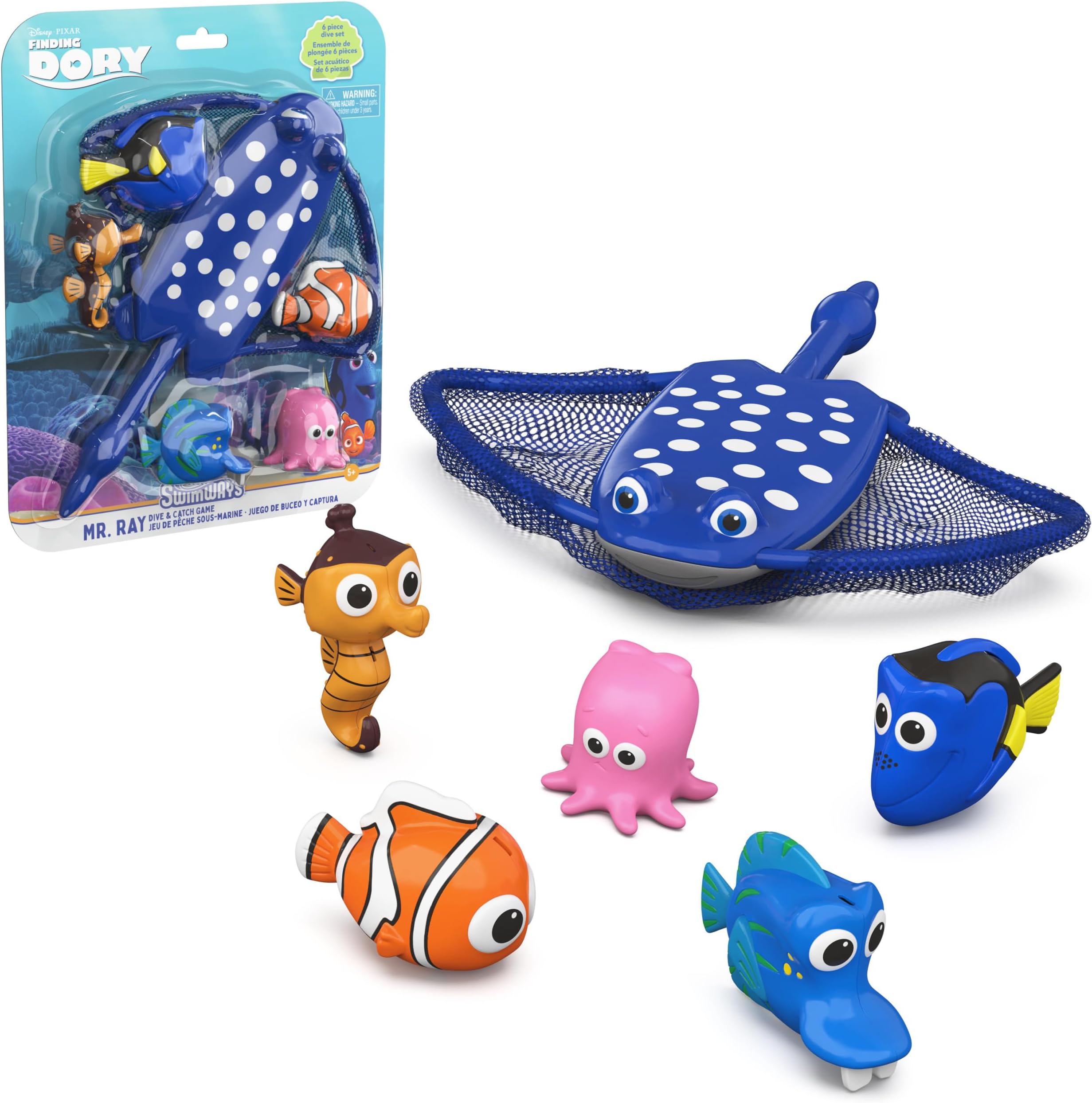Disney’s Finding Dory Mr. Ray’s Dive and Catch Game, Water Toy, Outdoor Toys, Pool Party Favors & Bath Toys for Kids Ages 5 & Up