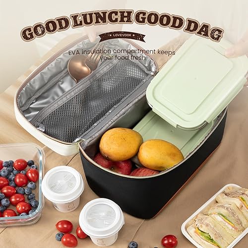 Miniatura 2 de LOVEVOOK Lonchera aislada para mujeres, lonchera para adultos, a prueba de fugas, para oficina, picnic, senderismo, playa, bolsa de almuerzo con