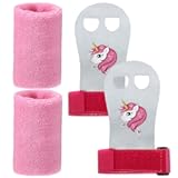 Skylety Sports Gymnastics Grips Wristbands Unicorn Kids Gymnastic Grips Gymnastic Bar Grips with Pink Sweatbands Gymnastics Equipment Hand Grips for Girls Kids Youth