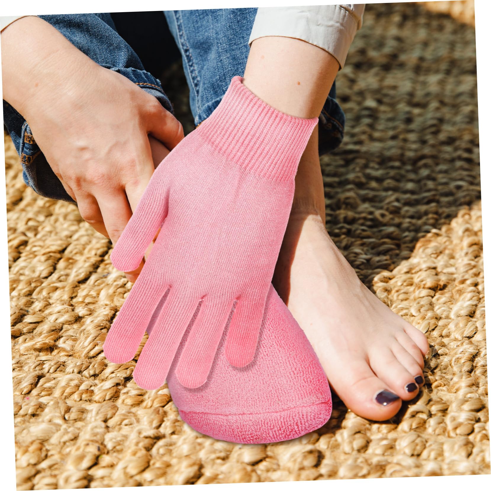 LIFKOME Guantes y Calcetines Hidratantes de Algodón, 2 Pares, Diseño de Cobertura Total para Reparar Manos y Pies, Cómodos Invierno en Casa