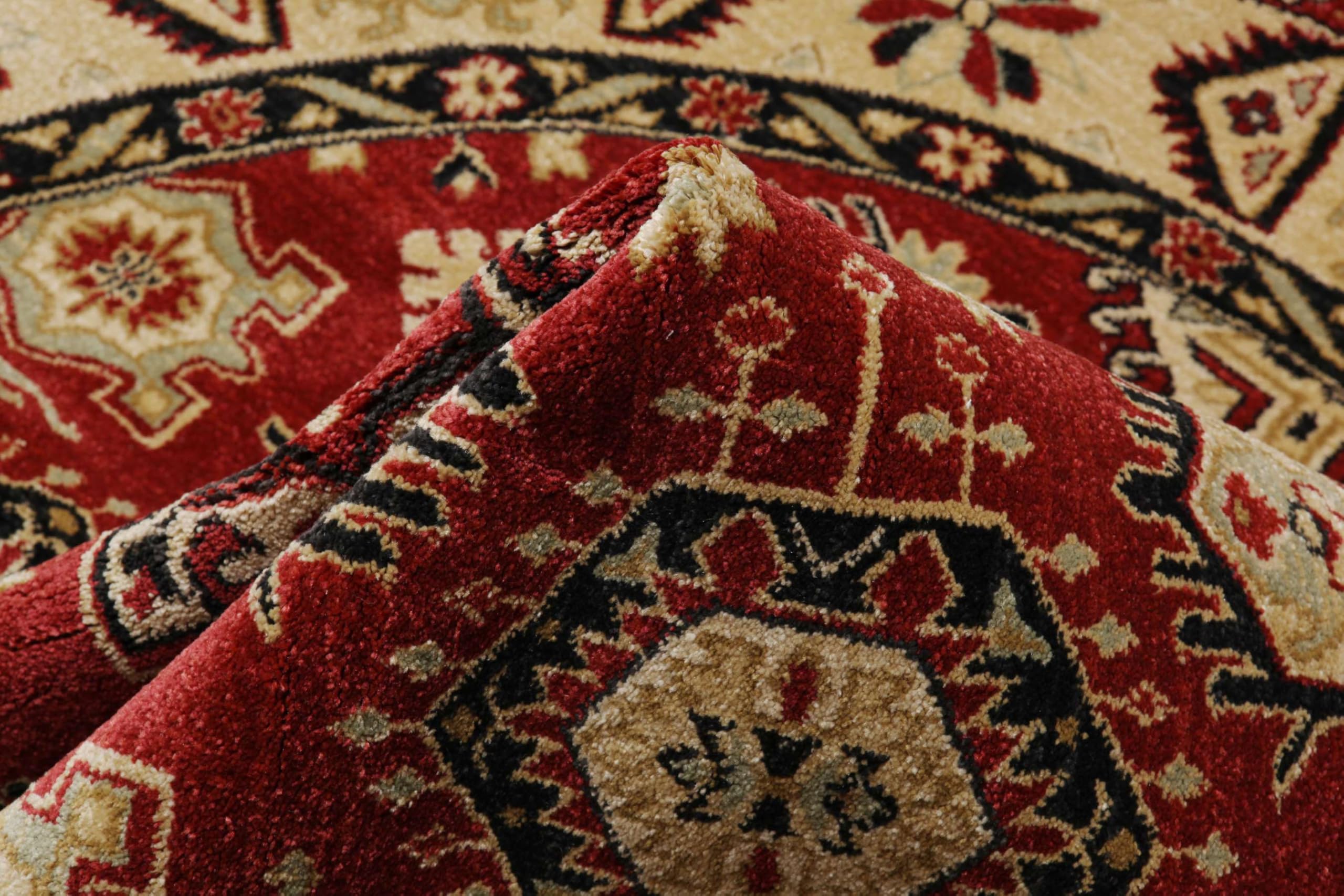 RugVista Shirvan Kazak Tapis, Ø 200 cm, Rouge/Beige